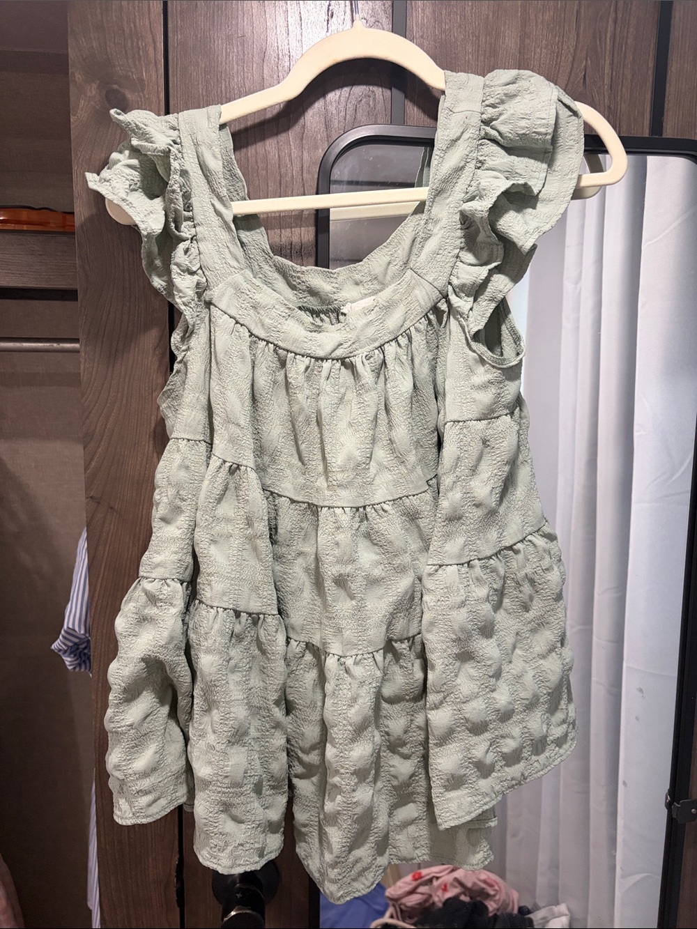 Women’s ' Ruffle Tiered top- Sage Green